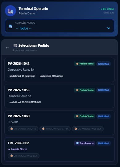 Terminal Operario Picking